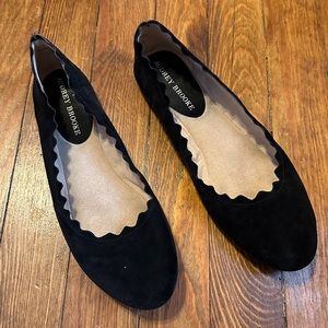 Audrey Brooke Black suede flats